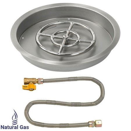 AMERICAN 19 in. Round Stainless Steel Drop-In Pan with Match Light Kit - Natural Gas AM16175